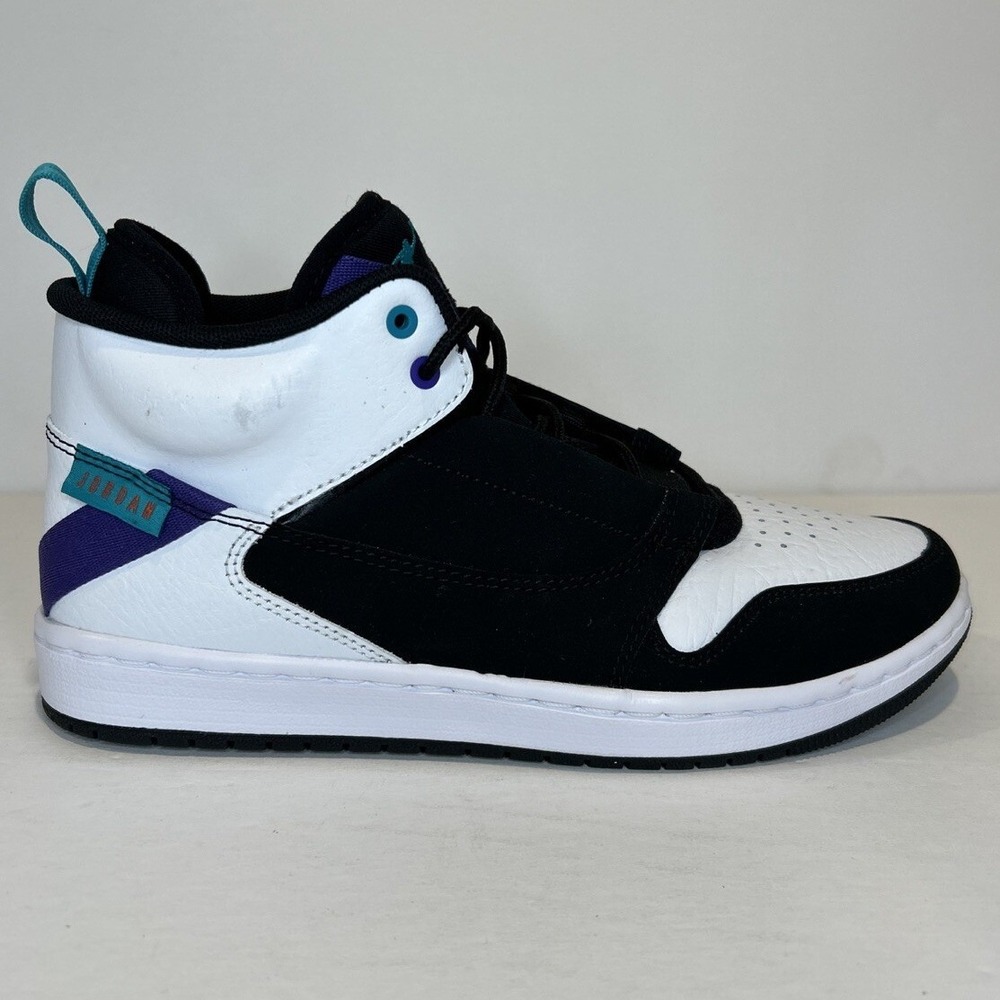 Jordan Fadeaway Kids 7 Black White Grape High Top Sneakers Shoes AO1329-035
